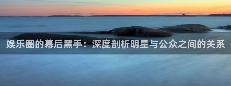 汇富娱乐充值怎么退款：娱乐圈的幕后黑手：深度剖析明星与公众之间的关系